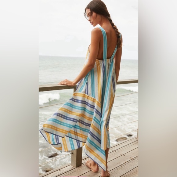 NWT Anthropologie Women’s Boho Awning Striped Pocket Maxi Dress - Picture 5 of 5